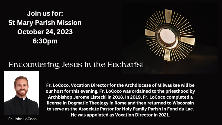 Encountering Jesus in the Eucharist PM Ocotber 2023